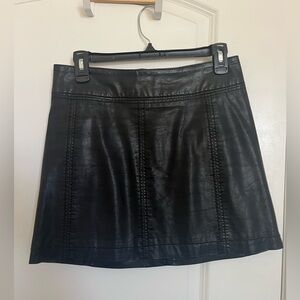 Free People leather mini skirt